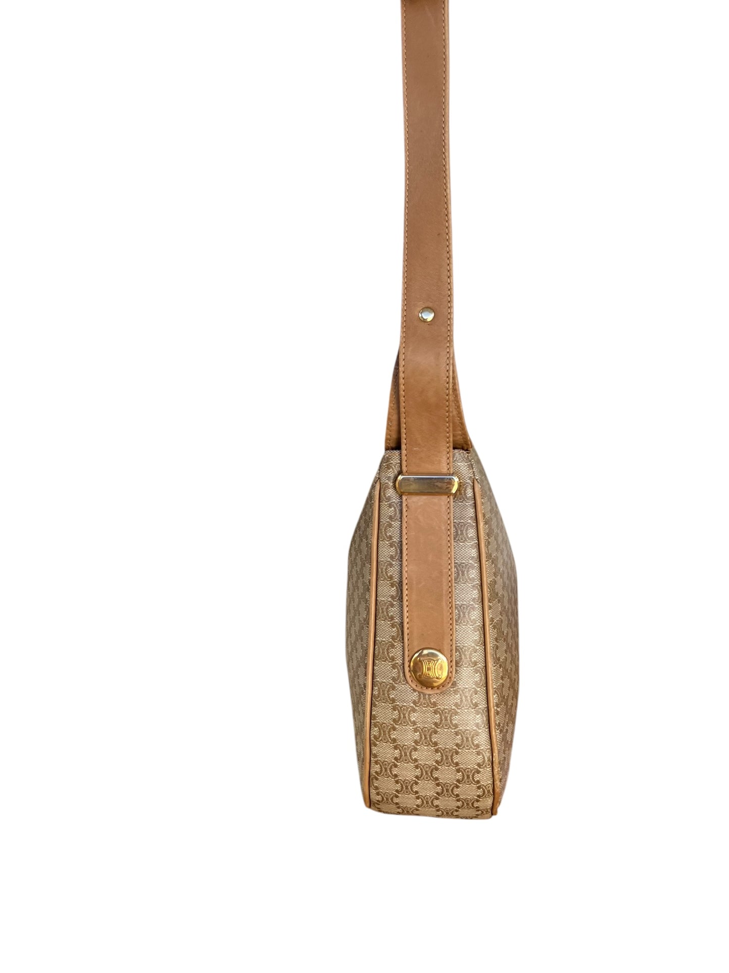 Celine Macadam Triomphe One Shoulder Bag Beige