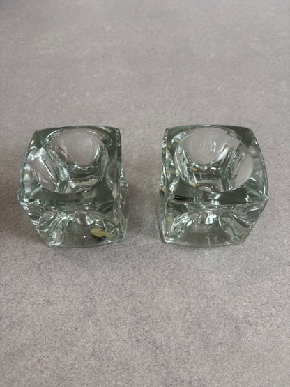 Bohemian Glass Candle Holders