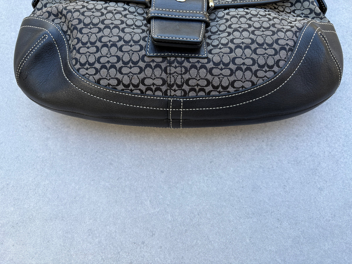 Coach Soho Black Monogram Shoulder Bag