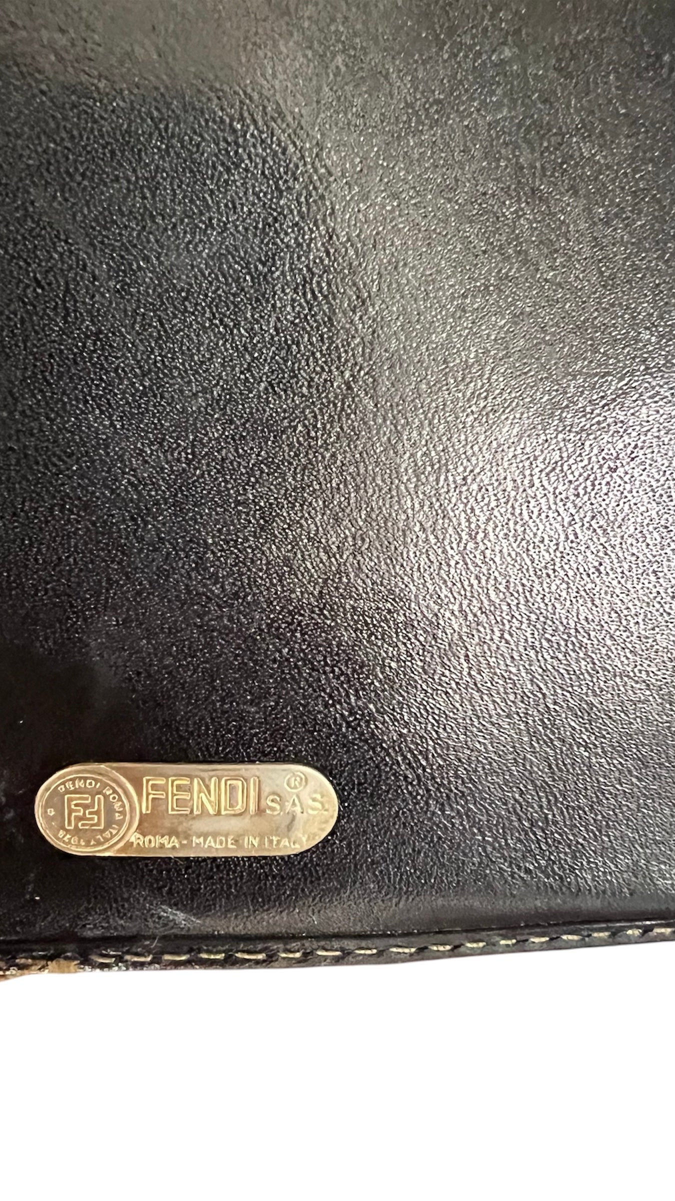 Fendi Black/Tobacco Zucca Canvas and Leather Wallet