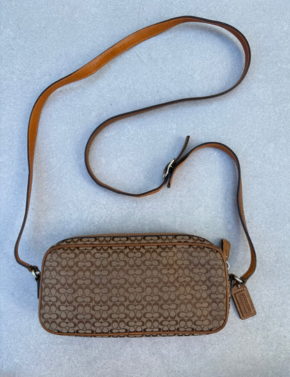 Coach Brown Canvas Signature Crossbody Bag