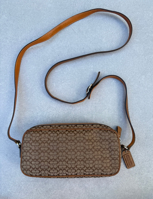 Coach Brown Canvas Signature Crossbody Bag