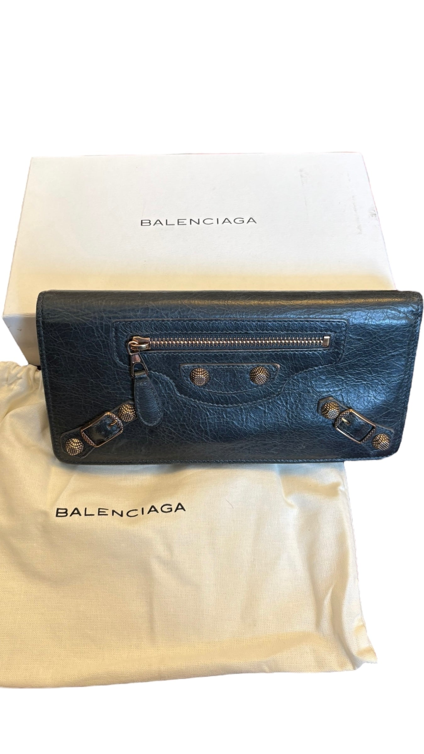 Balenciaga City Long Wallet Dark Green
