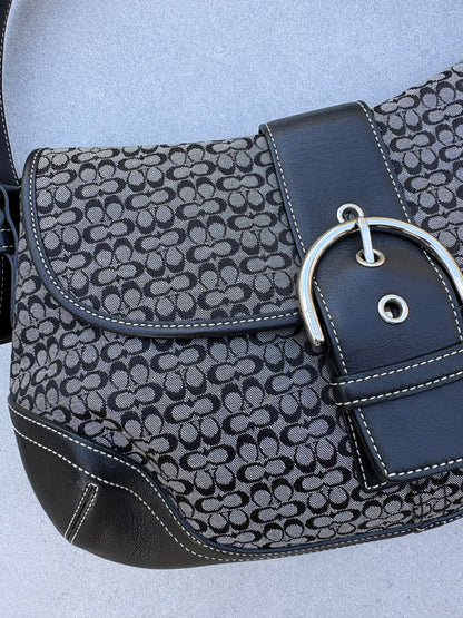 Coach Soho Black Monogram Shoulder Bag