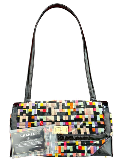 Chanel Shoulder Bag No. 6 Flap Velvet Multicolor Black