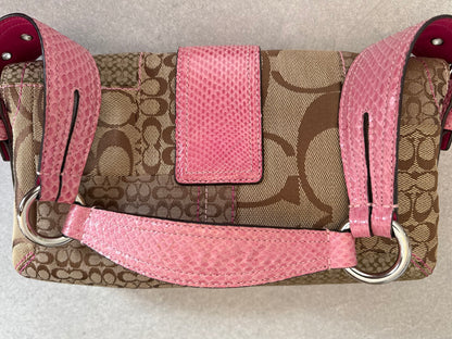 Coach Exotics Soho Patchwork with Pink Snakeskin Shoulder Bag