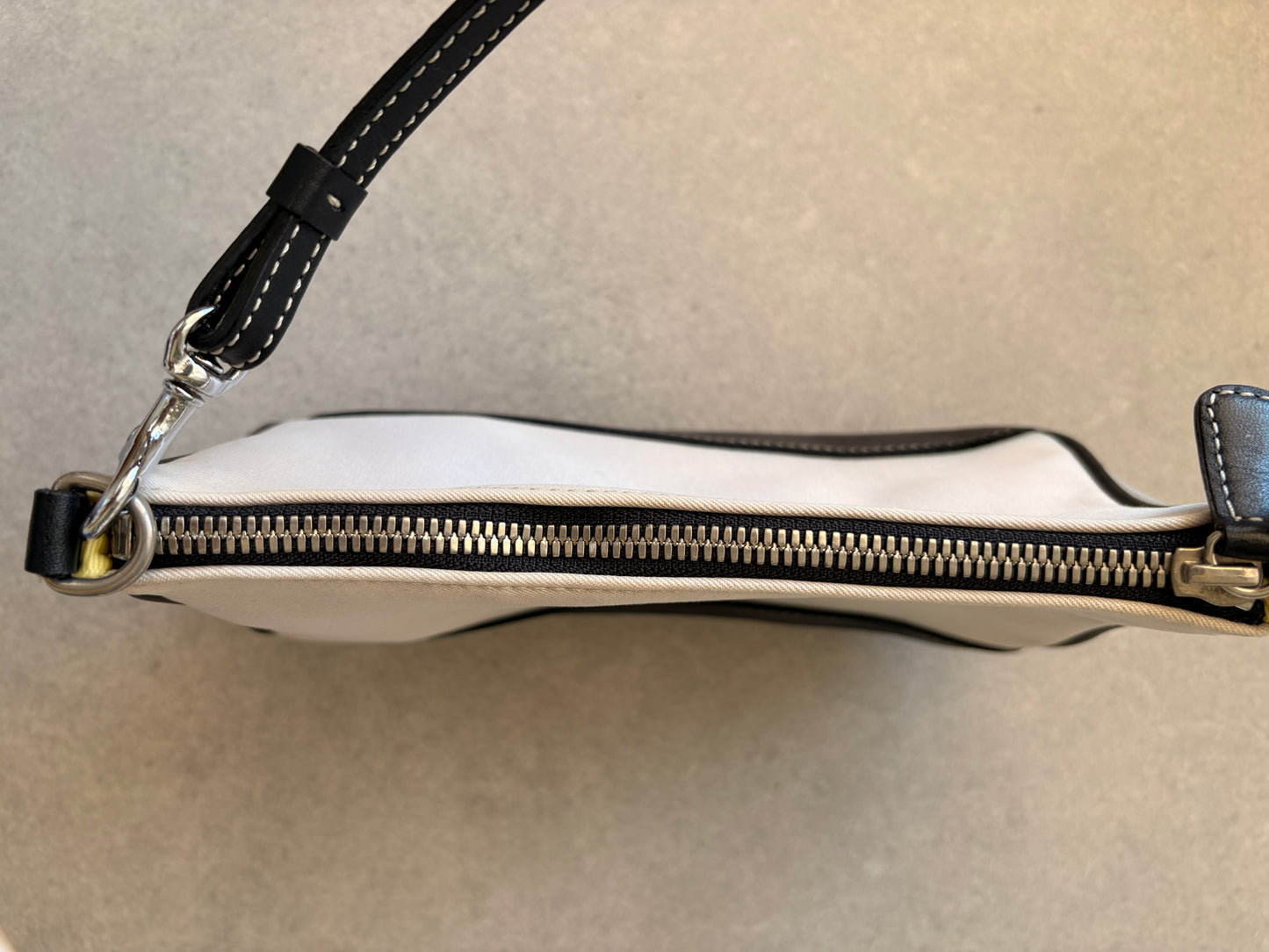Coach White and Black Demi Shoulder Bag