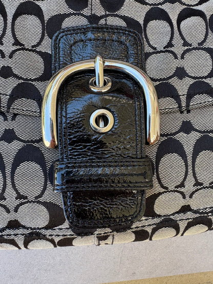 Coach Soho Black and Grey Monogram Shoulder Bag