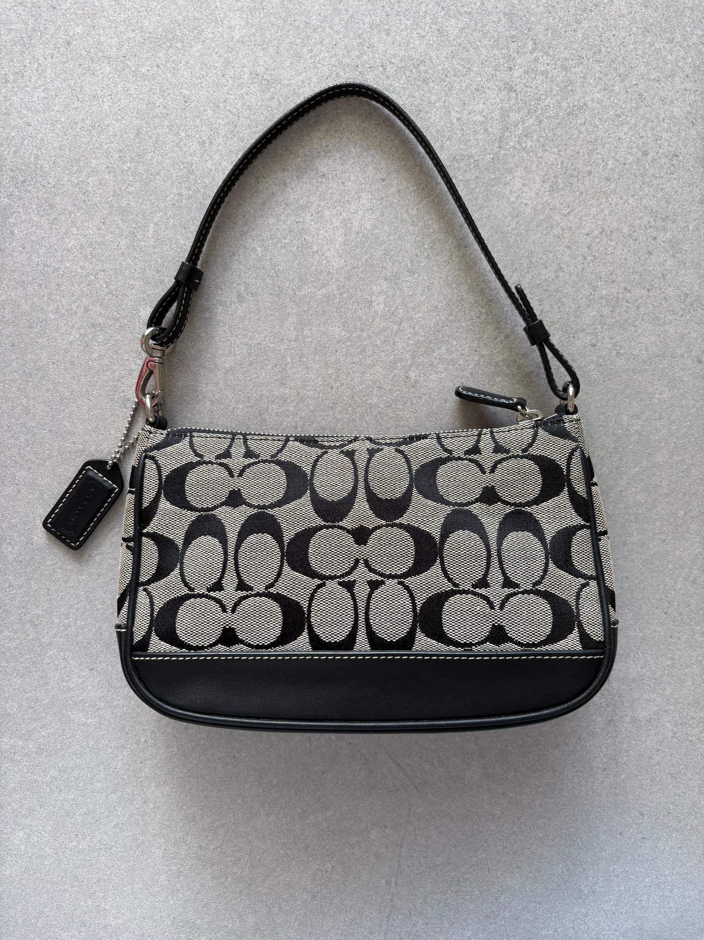 Coach Demi Black and Grey Shoulder Bag