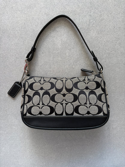 Coach Demi Black and Grey Shoulder Bag