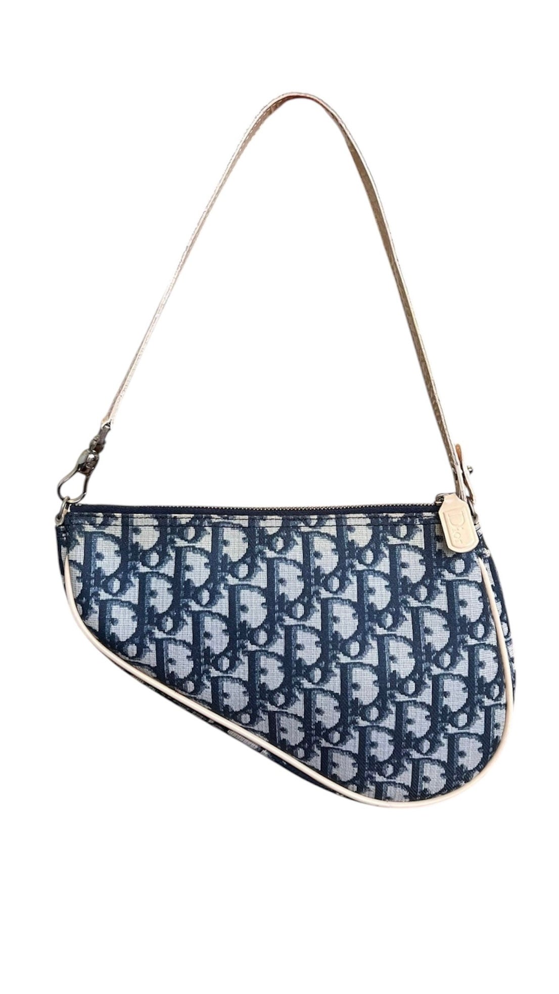 Christian Dior Blue Monogram Saddle Shoulder Bag