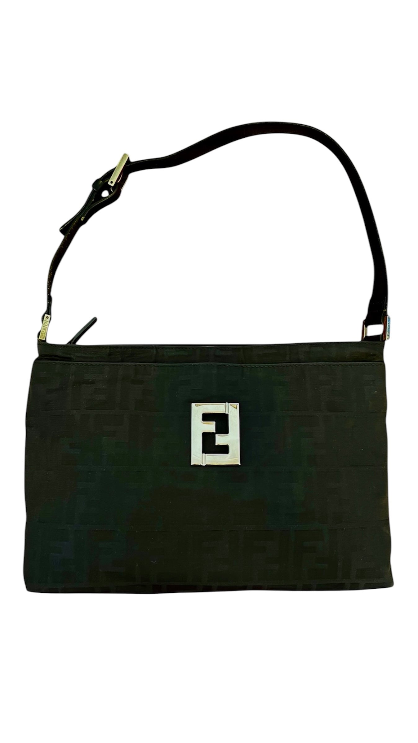Fendi Zucca shoulder bag in black canvas