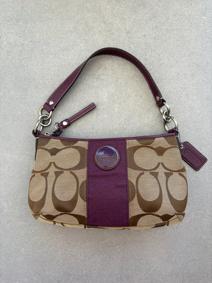 Coach Poppy Purple Monogram Shoulder Bag