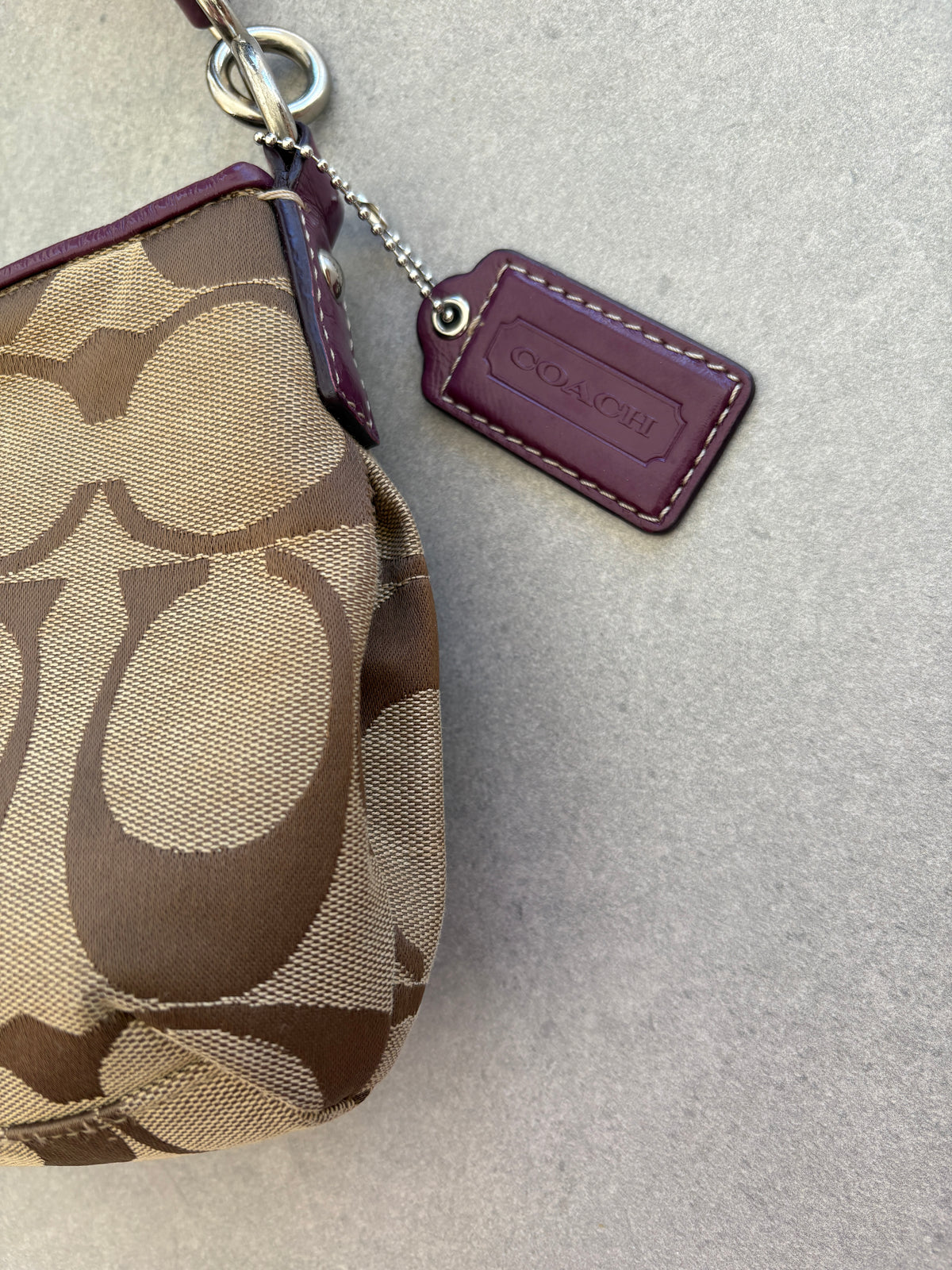 Coach Poppy Purple Monogram Shoulder Bag