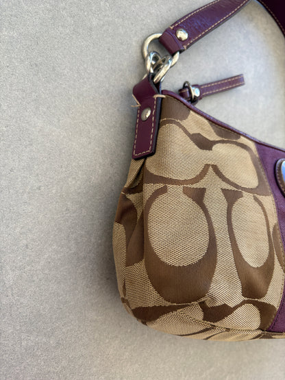 Coach Poppy Purple Monogram Shoulder Bag