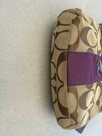 Coach Poppy Purple Monogram Shoulder Bag