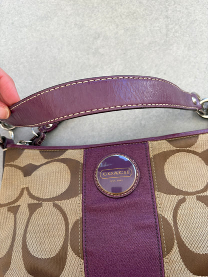 Coach Poppy Purple Monogram Shoulder Bag