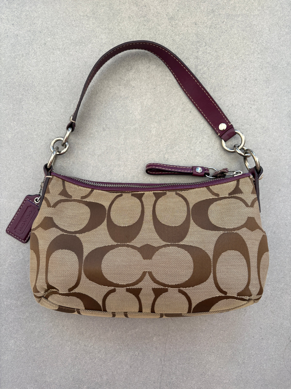 Coach Poppy Purple Monogram Shoulder Bag