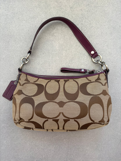 Coach Poppy Purple Monogram Shoulder Bag