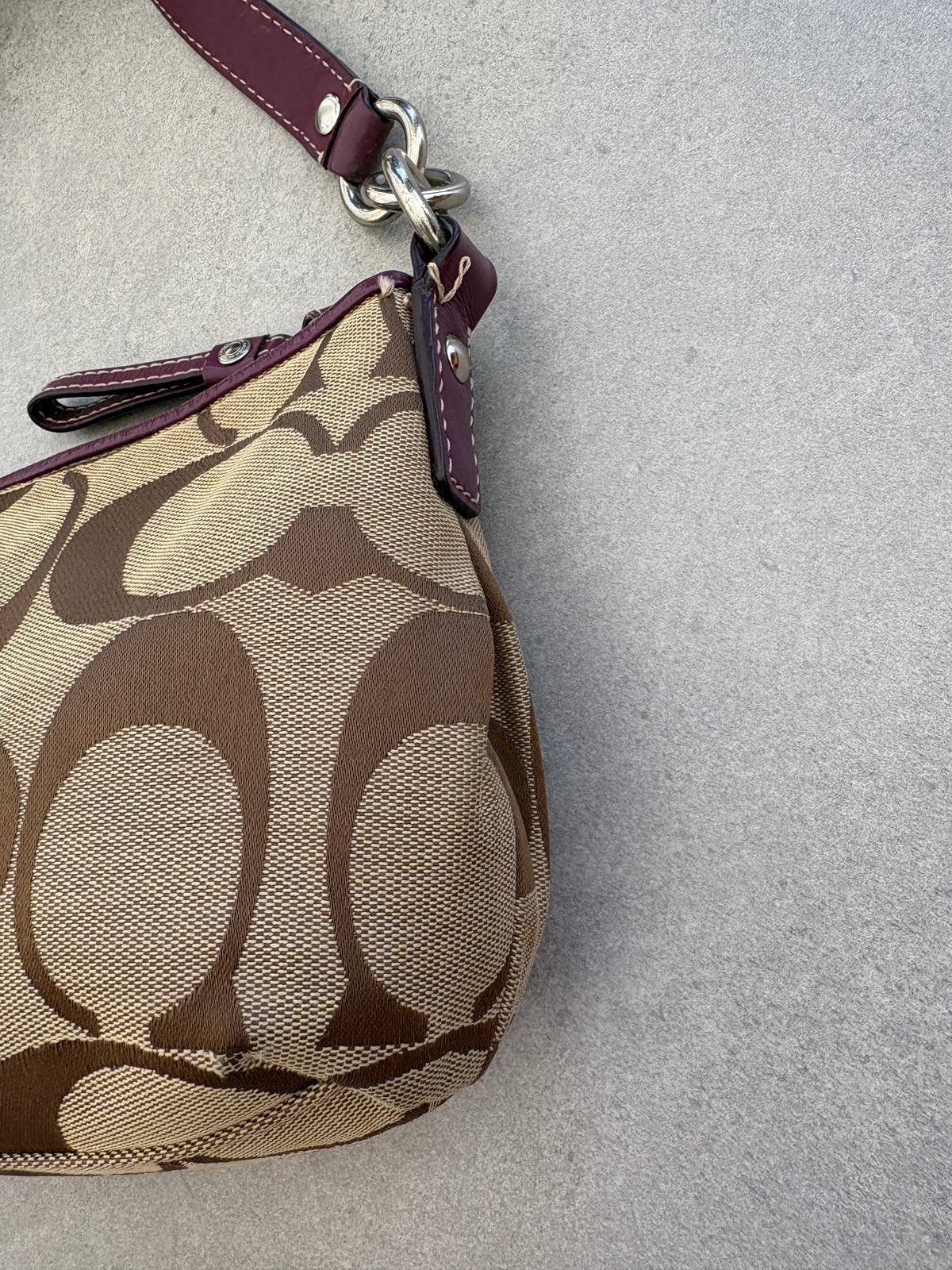 Coach Poppy Purple Monogram Shoulder Bag