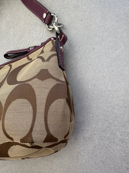 Coach Poppy Purple Monogram Shoulder Bag