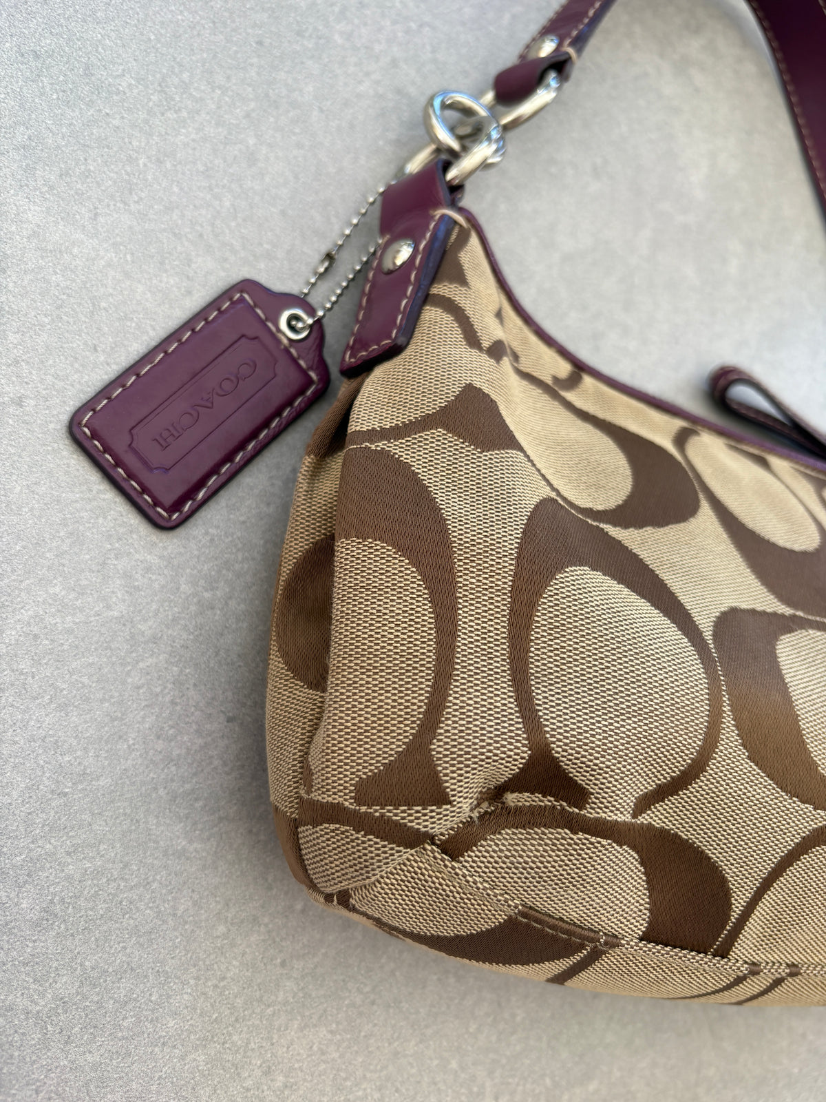Coach Poppy Purple Monogram Shoulder Bag
