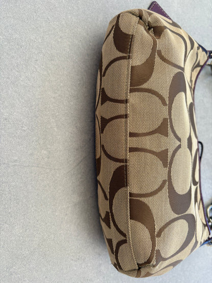 Coach Poppy Purple Monogram Shoulder Bag