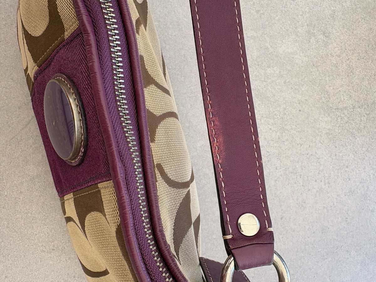 Coach Poppy Purple Monogram Shoulder Bag