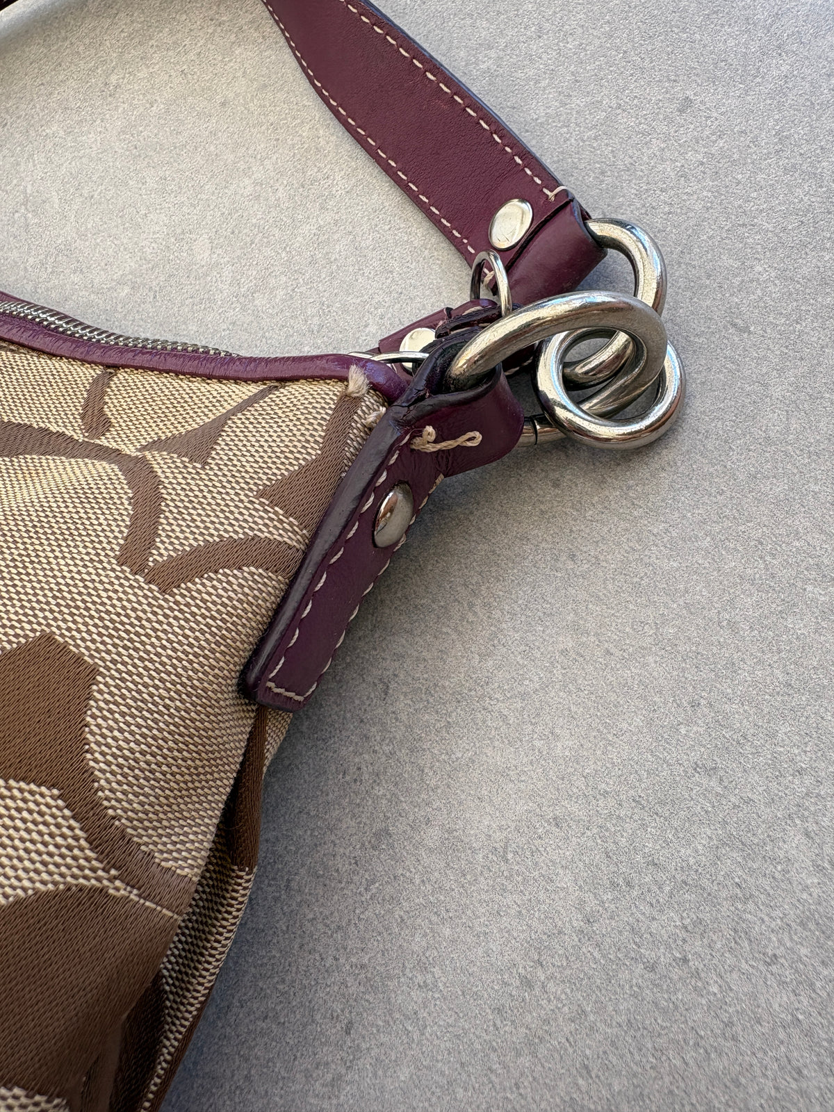 Coach Poppy Purple Monogram Shoulder Bag