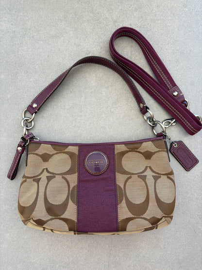 Coach Poppy Purple Monogram Shoulder Bag