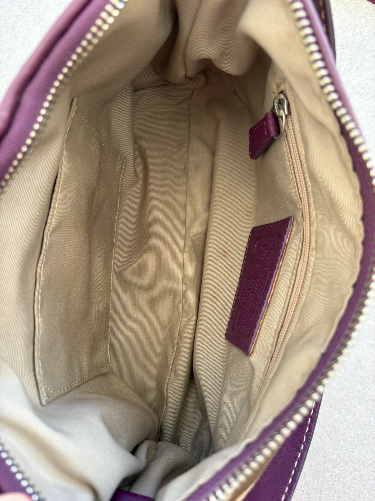 Coach Poppy Purple Monogram Shoulder Bag