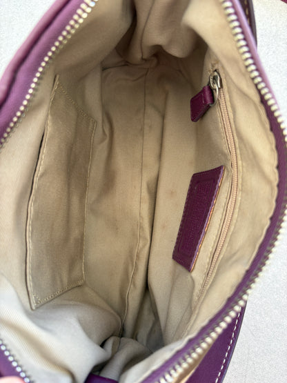 Coach Poppy Purple Monogram Shoulder Bag
