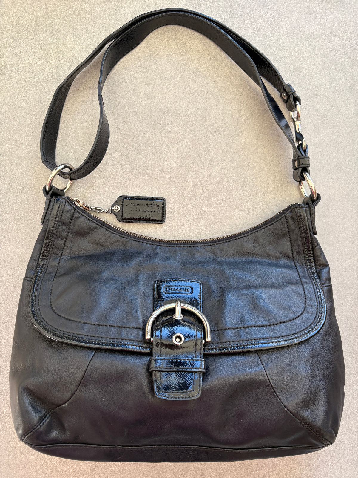 Coach Soho Black Leather Shoulder Bag