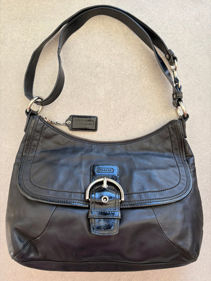 Coach Soho Black Leather Shoulder Bag