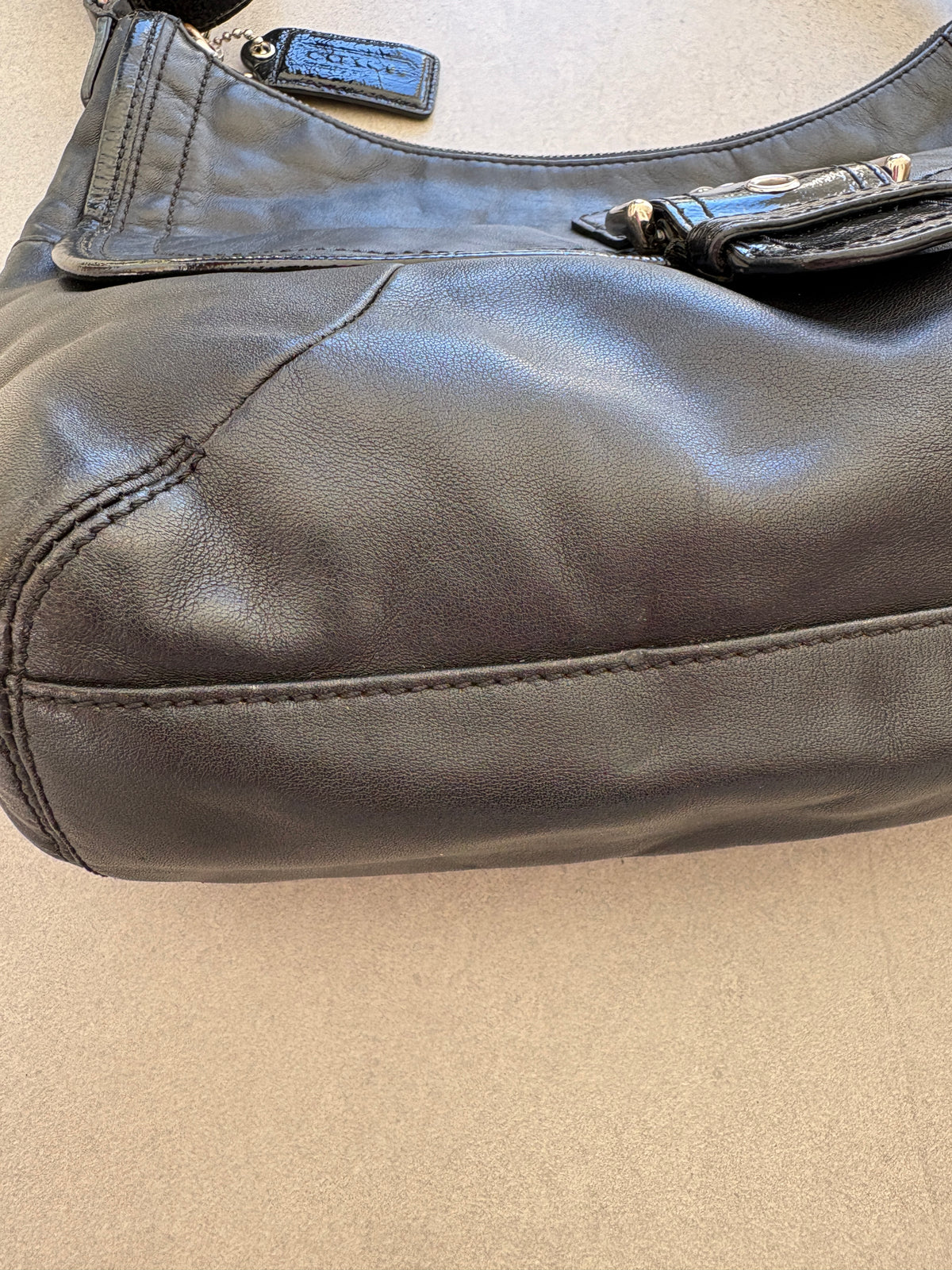 Coach Soho Black Leather Shoulder Bag