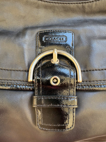 Coach Soho Black Leather Shoulder Bag