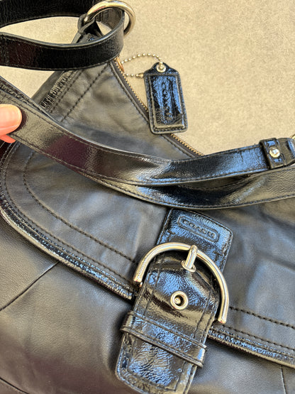 Coach Soho Black Leather Shoulder Bag