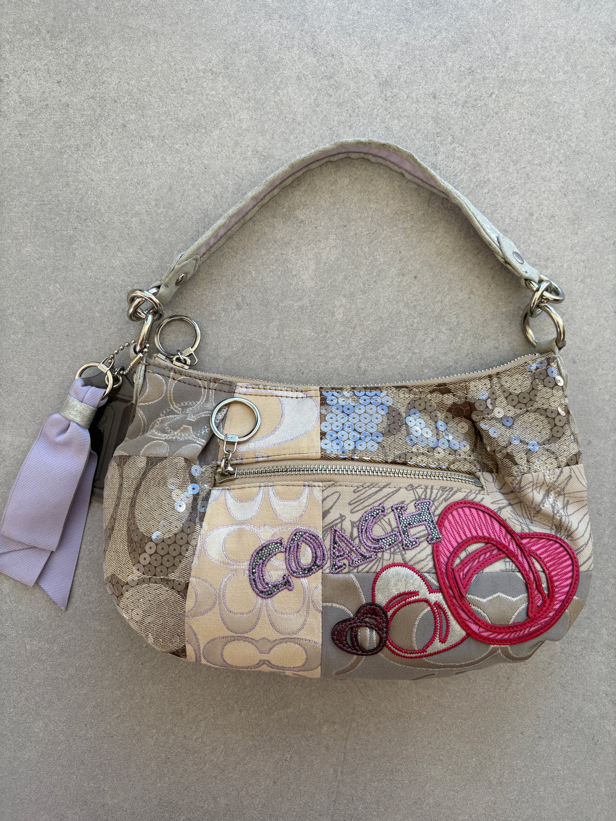Coach Poppy Scribble Monogram Shoulder Bag