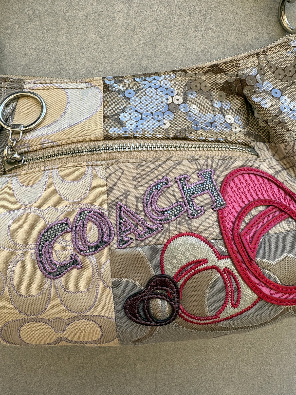 Coach Poppy Scribble Monogram Shoulder Bag