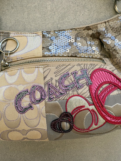 Coach Poppy Scribble Monogram Shoulder Bag
