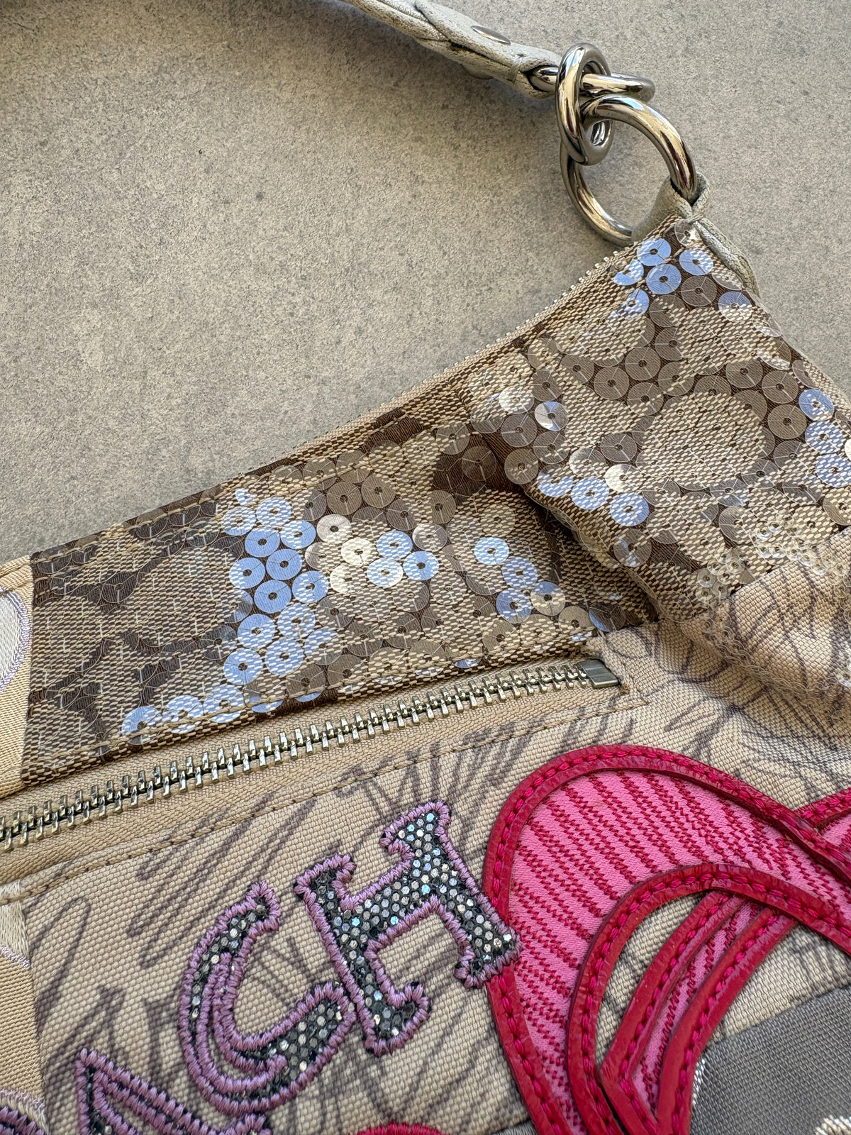 Coach Poppy Scribble Monogram Shoulder Bag