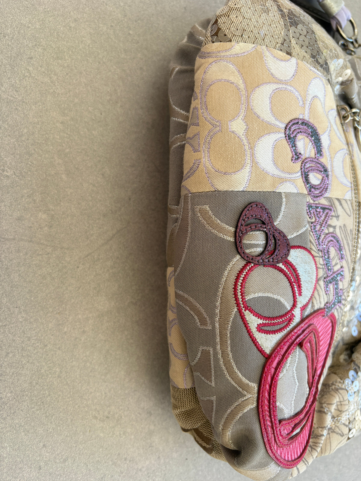 Coach Poppy Scribble Monogram Shoulder Bag