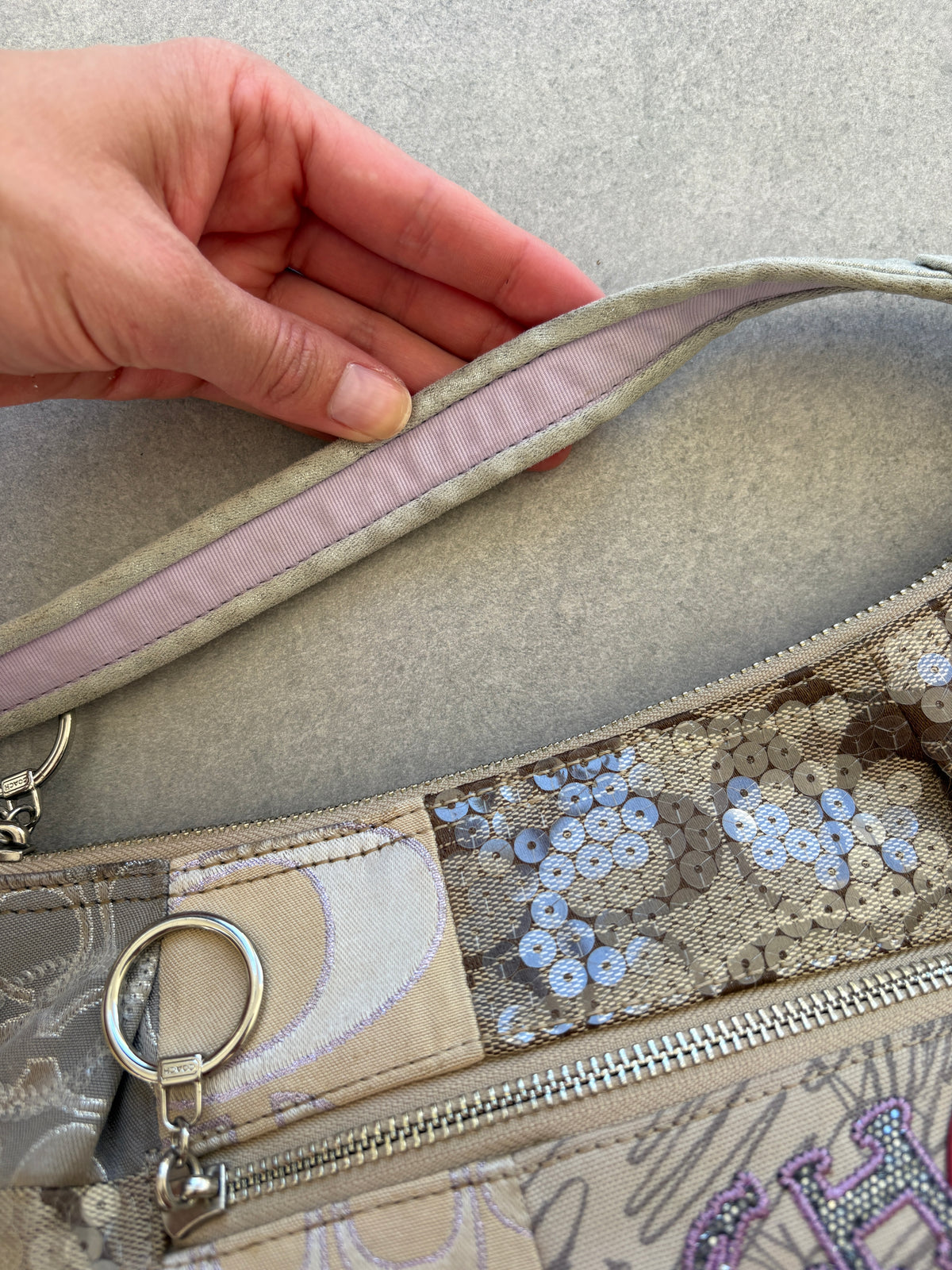 Coach Poppy Scribble Monogram Shoulder Bag